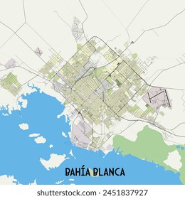 Bahía Blanca Buenos Aires Province Argentina map poster art