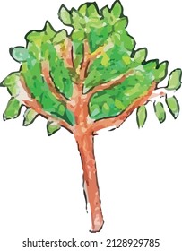 blanch green nature plant tree object clipart art pencil style