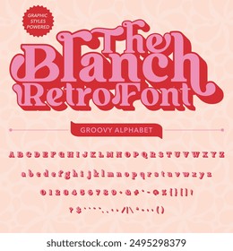 The Blanch Retro Vintage Display bold Font alphabet