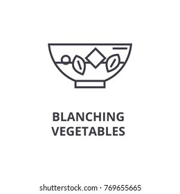 blanching vegetables line icon, outline sign, linear symbol, vector, flat illustration