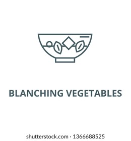 Blanching vegetables line icon, vector. Blanching vegetables outline sign, concept symbol, flat illustration