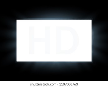 Blanck realistic TV screen. lcd panel mockup. Vector illustration.