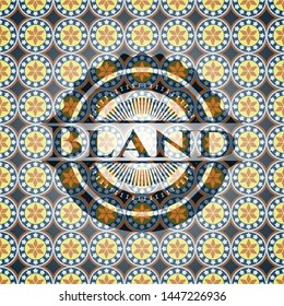 Bland arabic style emblem. Arabesque decoration.