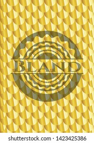 Bland gold shiny emblem. Scales pattern. Vector Illustration. Detailed.