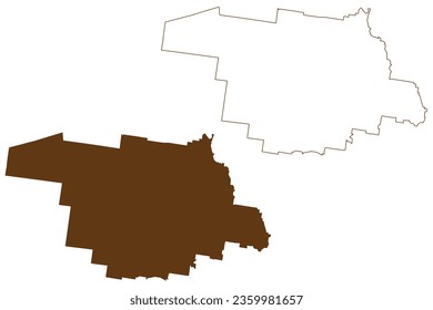 Bland Shire (Commonwealth of Australia, New South Wales, NSW) map vector illustration, scribble sketch Bland map