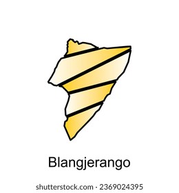 Blangjerango map City. vector map of province Aceh capital Country colorful design, illustration design template on white background