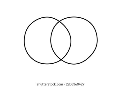 Blank 2 Circle Venn Diagram Sketch. Clipart Image