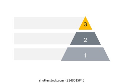 Blank 3 Tier Pyramid Chart. Clipart Image