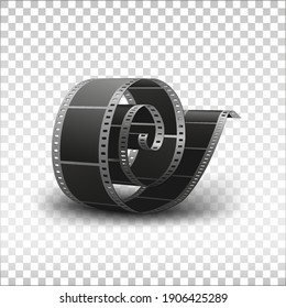 Blank 35 mm photographic filmstrip reel isolated on transparent background. Vector illustration. EPS10.