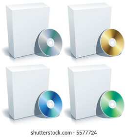 Blank 3d box with DVD, vector