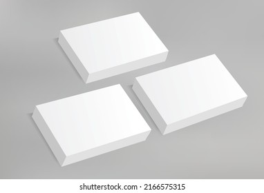 Blank 3D Box Printable Canvas Business Card White Realistic Mockup Labeling Document Cover Branding Identity Social Media Presentation Showcase Corporate Template