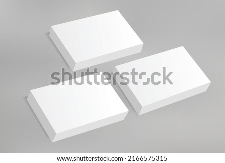 Blank 3D Box Printable Canvas Business Card White Realistic Mockup Labeling Document Cover Branding Identity Social Media Presentation Showcase Corporate Template