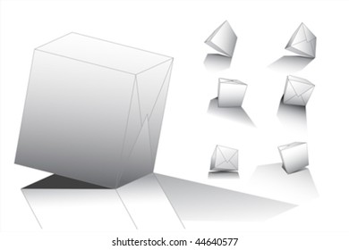 Blank 3d boxes, vector