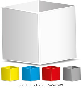 Blank 3d boxes, vector illustration