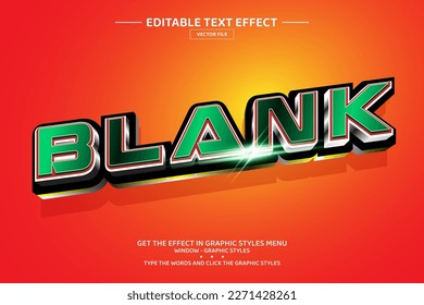 Blank 3D editable text effect template