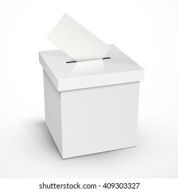 blank 3d illustration white voting box isolated on white background