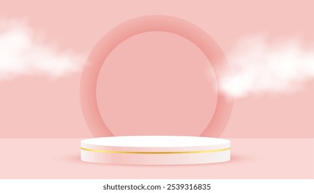blank 3d podium platform background for object advertisement vector