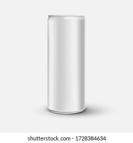 Blank 3d realistic aluminium can mock up, high detailed beer metal can isolated on white background