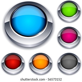 Blank 3d Round Buttons Vector Stock Vector (Royalty Free) 56573152 ...