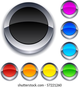 Blank 3d round buttons. Vector.