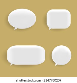 blank 3d speech bubbles, icon set poster and banner concept on soft orange background