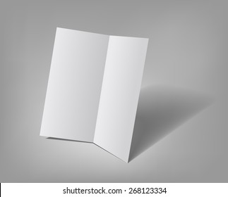 Blank 3d Vector Illustration Of Bifold Brochure