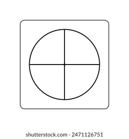 Blank 4 section board game spinner template. Clipart image