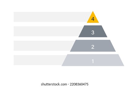 Leere Pyramidendiagramm auf 4 Ebenen. Clipart-Bild