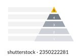Blank 5 tier pyramid chart. Clipart image