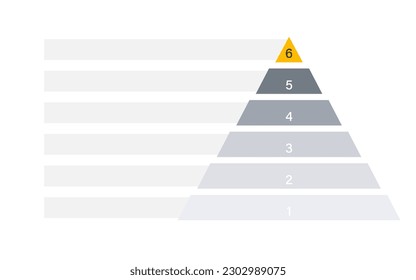 Leere Pyramidendiagramm auf 6 Ebenen. Clipart-Bild