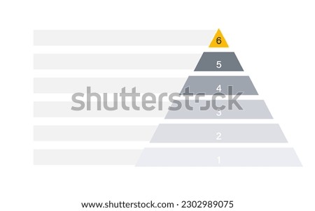 Blank 6 tier pyramid chart. Clipart image