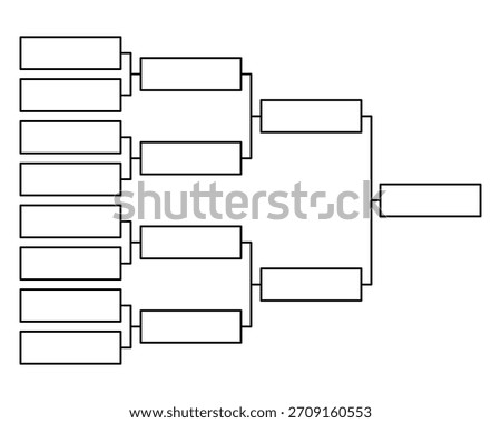Blank 8 team tournament bracket template with clean and simple layout, ideal for sports events, competitions, and playoffs. Easy to edit and perfect for printable match schedules and score tracking.