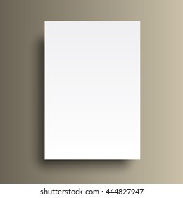 Blank A4 mockup isolated on gold background. Vector EPS10.