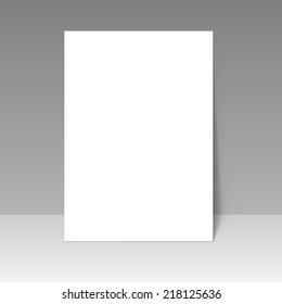 Blank A4 page template isolated on grey background.