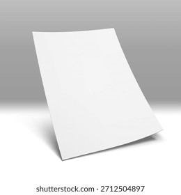 Leere A4-Papierseite auf Farbverlauf-Hintergrund. EPS10-Vektor