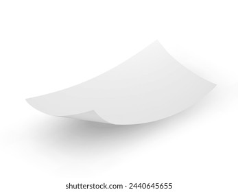 Blank A4 Paper Sheet Flying Above White Table. EPS10 Vector