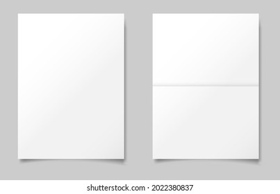 Blank A4 papers with curled corners and notepad lined page. Original proportions are kept.