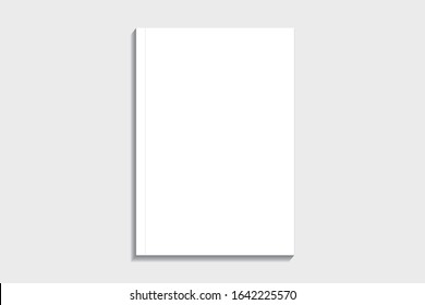 Blank A4 photorealistic brochure mockup on light grey background, 3d Illustration