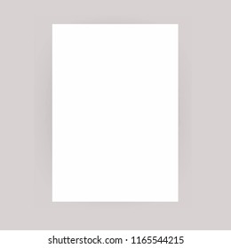 Blank A4 sheet of white paper with the shadow, template for your design.