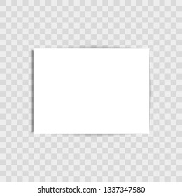 Blank A4 sheet of white paper with the shadow for your design, vector.