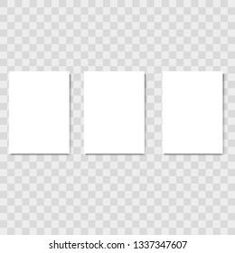 Blank A4 sheet of white paper with the shadow for your design, vector.