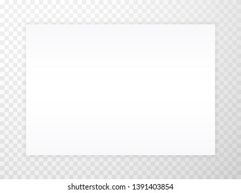 Blank A4 sheet of white paper with shadow, template for your design. Set. Vector illustration.