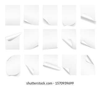 Blank A4 Sheet White Paper Curled Stock Vector (Royalty Free ...