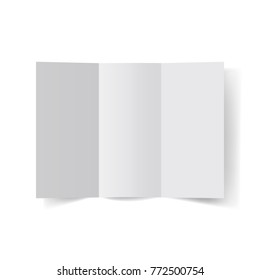 Blank A4 Tri-fold Brochure Mockup - Top View. Vector Illustration