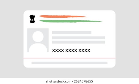 Blank aadhaar card vector illustration design. Demo of aadhaar card unique identification of india