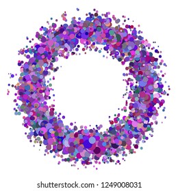 Blank abstract confetti circle background with sprinkled dots - vector graphic design