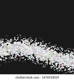 Blank abstract confetti wave background template with scattered dots - vector graphic design