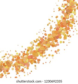 Blank abstract curved confetti background template with dispersed dots - vector design