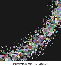 Blank abstract curved confetti background template from scattered dots - vector graphic