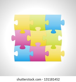 Blank abstract fresh looking background made out of puzzle elements / puzzle background